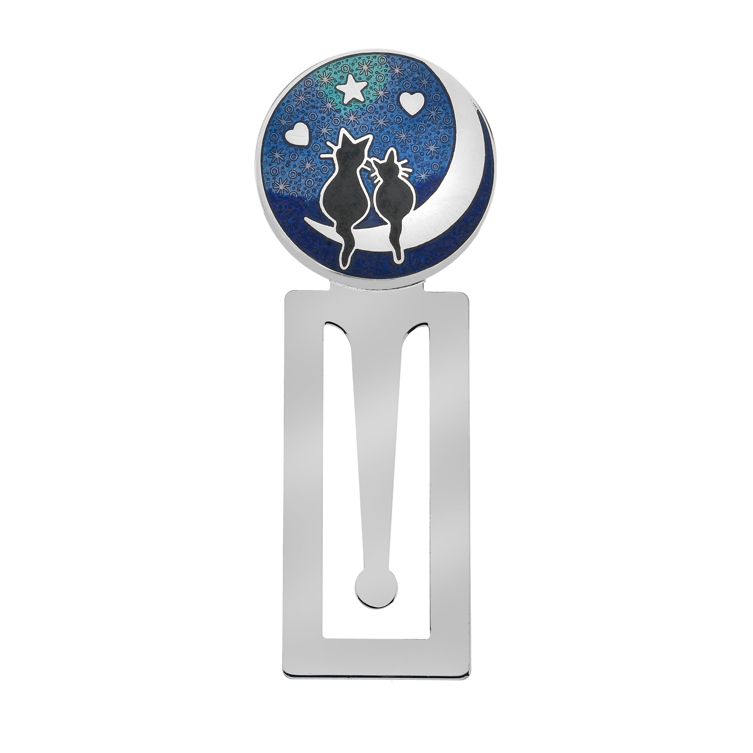 Cats on the Moon Enamel Bookmark